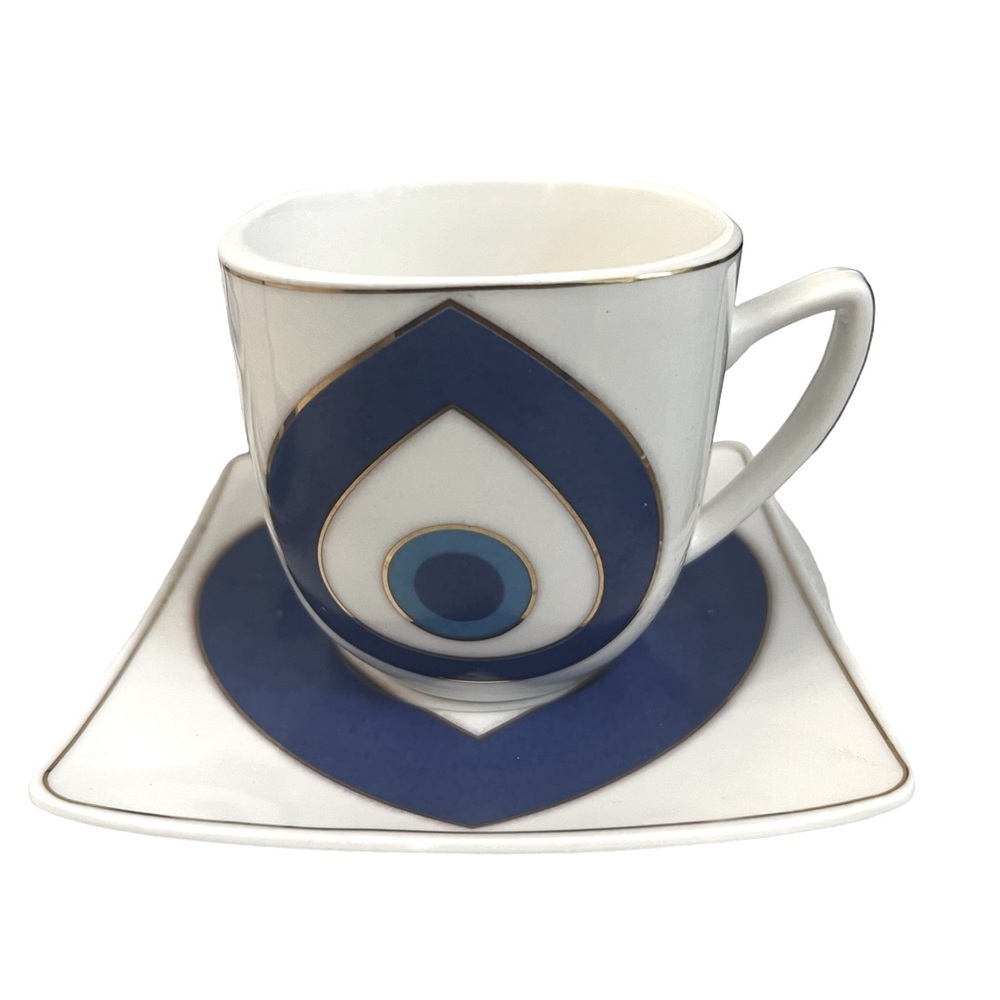 Evil eye - 5 coffee/espresso/tea cup set.. nwot